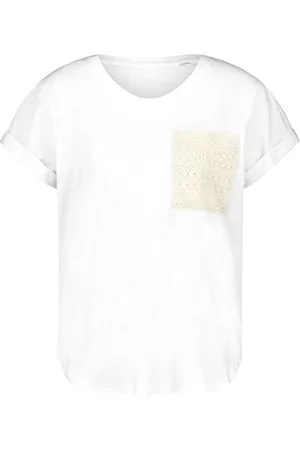Taifun Damski 371338-16204 T-shirt, offwhite wzorzysty, 42, , 42
