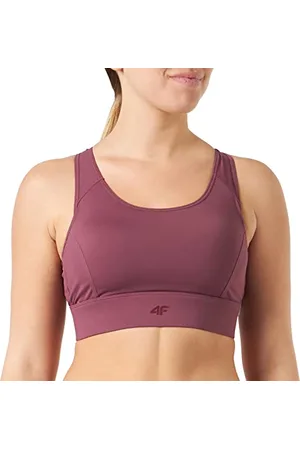 4F Damskie H4Z22-stad010 Sport Bra, czerwone wino, M, , M
