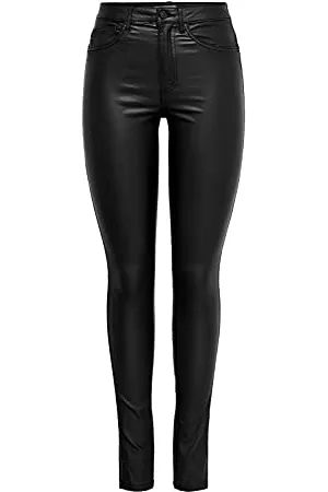 ONLY ONLROYAL spodnie damskie o wyglądzie skóry, wysoka talia, krój skinny fit, spodnie o wyglądzie skóry, , S / 32L