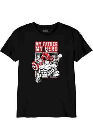 Marvel "My Father My Hero BOMARCOTS206 Koszulka chłopięca, czarna, rozmiar 12 lat, , 12 lat