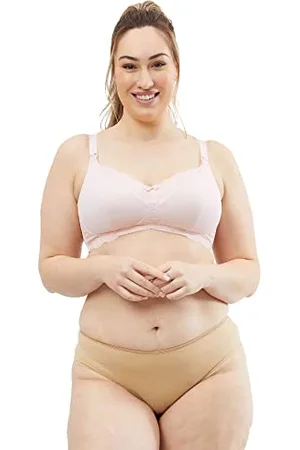 Cake Maternity Biustonosz do karmienia bez fiszbin, biustonosz ciążowy z miękkimi miseczkami, 32D UK/70D US, różowy, , 70D