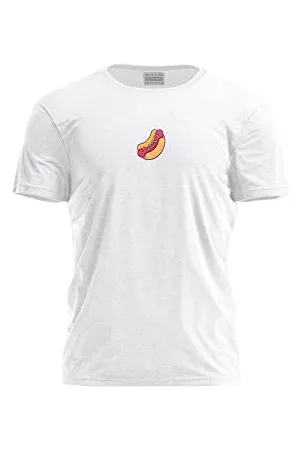 Bona Basics Mężczyzna Sportowe Topy i T-shirty - Druk cyfrowy, męska koszulka podstawowa,%100 bawełna, biała, na co dzień, męskie topy, rozmiar: XL, biały, XL