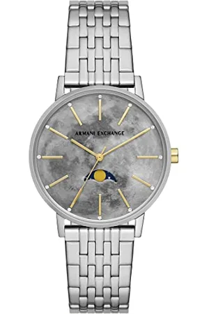 Armani Exchange Damski zegarek, mechanizm kwarcowy/wielofunkcyjny, koperta 36 mm w kolorze srebrnym ze stali nierdzewnej z paskiem ze stali nierdzewnej, AX5585