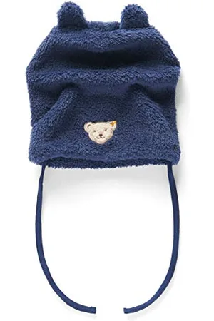 Steiff Czapka w paski z pluszowym motywem misia, niebieski (Patriot Blue 6033), 45