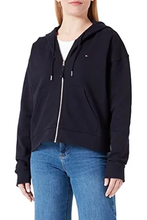 Tommy Hilfiger Damska bluza z kapturem z kapturem 1985 Reg P/Terry Zip Up, Desert Sky, M, , M