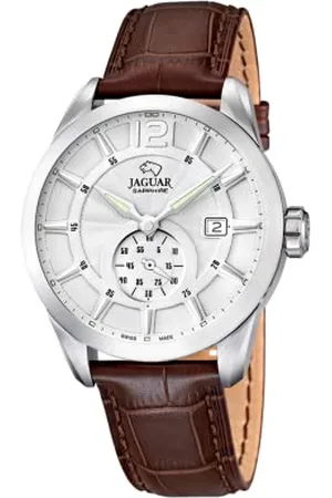 Jaguar Watches-J663/1-Męski zegarek analogowy kwarcowy - brązowy skórzany pasek, , Klasyczny