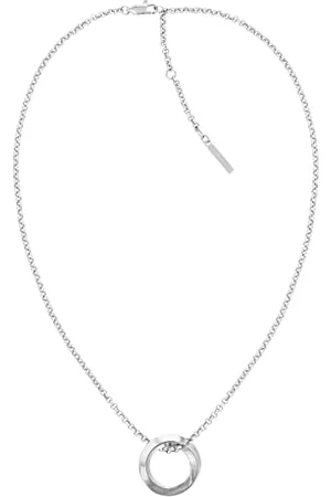 Calvin Klein Naszyjnik z Wisiorkiem z Damskiej Kolekcji Twisted Ring, Stal Nierdzewna, 35000306