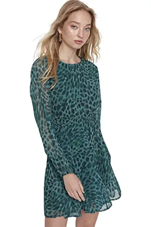 Trendyol Damska sukienka mini skater dekolt w serek, , 34