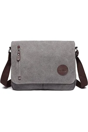 Kono Płócienna torba listonoszka na ramię dla mężczyzn 34 cm unisex codzienna torba na ramię torba podróżna do szkoły, podróży, pracy, wędrówek, , L, Retro