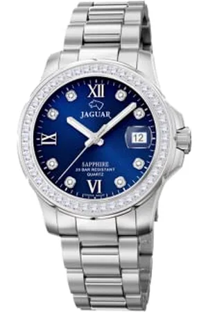 Jaguar J892/3 zegarek damski z kolekcji Woman, koperta 34,5 mm, niebieska bransoletka ze stali