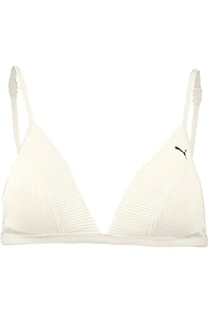 PUMA Damskie bikini prążkowane, trójkątne, białe combo, rozmiar XL, , XL
