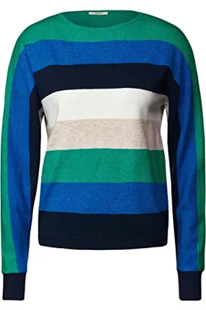 CECIL Kobieta Swetry i Pulowery - Damski sweter z dzianiny B302221, szmaragdowy zielony melanż, XL, Szmaragd zielony melanż, XL