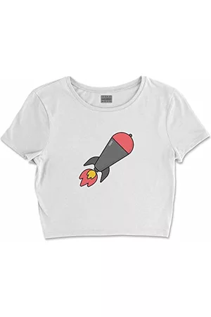 Bona Basics Kobieta Bluzki - Damski T-shirt basic, z nadrukiem cyfrowym, 100 bawełny, biały, swobodny, damski top, rozmiar: M, biały, M
