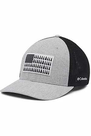 Columbia Męska czapka z daszkiem z siatką z flagą drzewa, Grey Heather/Black, L/XL