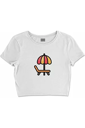 Bona Basics Kobieta Bluzki - Koszulka damska z nadrukiem cyfrowym,%100 bawełna, biała, casualowa, topy damskie, rozmiar: M, biały, M Krótki