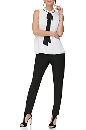 DKNY Damska bluzka bez rękawów z kołnierzem, , XL