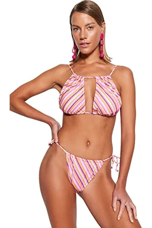 Trendyol Damski zestaw bikini z dzianiny w paski, , 40, , 44