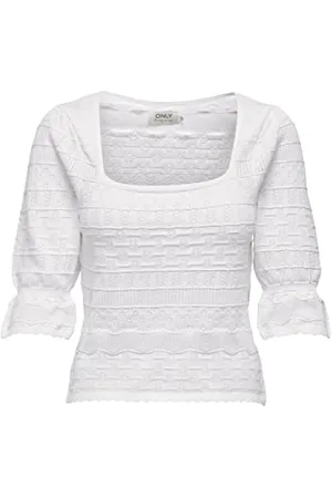 ONLY Damski sweter ONLSANDY 2/4 Structure Square Neck KNT, , S, , S