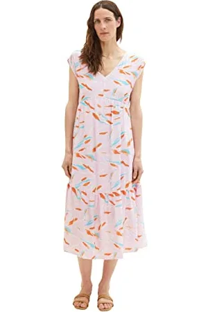 TOM TAILOR Sukienka damska 1036665, 31762-liliowa Abstract Leaf Design, 40, , 40