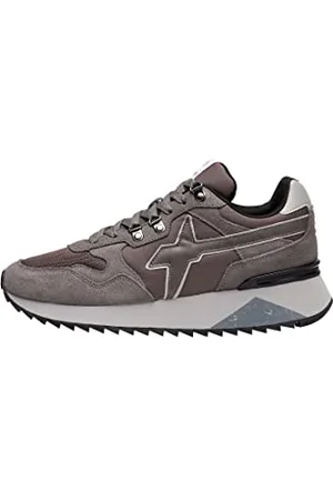 W6YZ Yak-M.Sneakersy z tkaniny technicznej i skóry welurowej, antracytowy, 45 EU