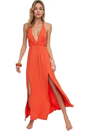 Trendyol Damskie sukienki plażowe maxi basic luźne tkane sukienki, , M