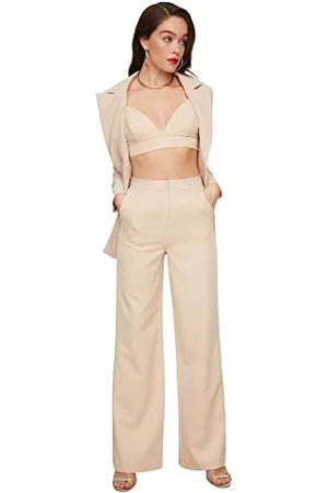 Trendyol Damskie spodnie ze średnim stanem Wide Leg Wide Leg, , 40