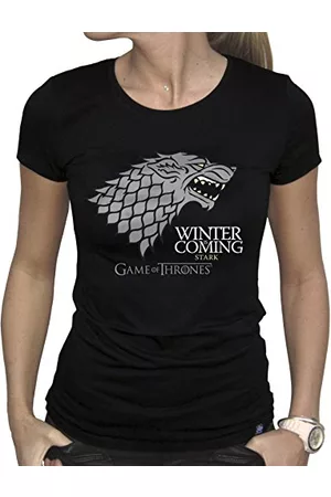 ABYstyle Kobieta T-shirty Zimowe - Game of Thrones Winter is Coming Stark Logo Damska koszulka, czarny, L