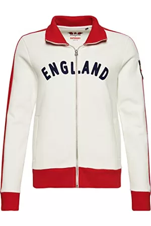 Superdry Kobieta T-shirty Zimowe - RS Football England Track Top W2012057A Winter White 10 Kobieta, Zimowy biały, 36