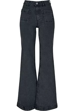 Urban classics Kobieta Vintage - Damskie spodnie jeansowe w stylu vintage, Black washed, 30