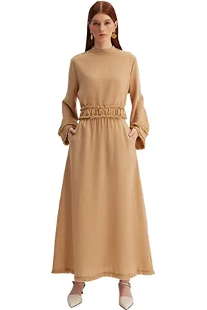 Trendyol Spódnica damska-beżowy-maxi, , 36