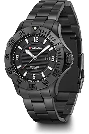 Wenger Męski zegarek na rękę ze stali nierdzewnej Seaforce Ø 43 mm, Swiss Made, analogowy, kwarcowy, wodoszczelny do 200 m, , bransoletka