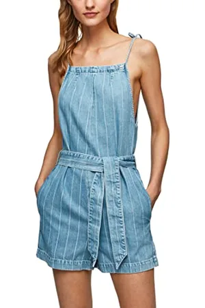 Pepe Jeans Damski kombinezon Zoe Stripe, Niebieski (denim), XXS