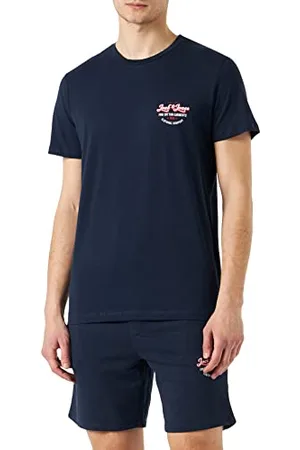 JACK & JONES JACK&JONES Męskie Jjandy Tee Ss Crew Neck Set Pack Mp PLS, Niebieski (Marine Blazer), 5XL EU