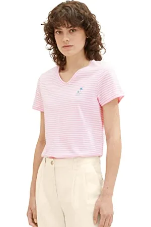 TOM TAILOR Damska koszulka z haftem, , XL