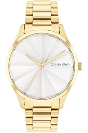 Calvin Klein Analogowy Zegarek Kwarcowy Uniseks z Bransoletą ze Stali Nierdzewnej w Kolorze Złotym, 25200232