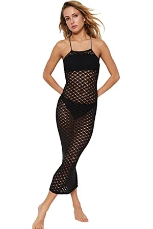 Trendyol Damska sukienka z dzianiny maxi Shift Slim, , M