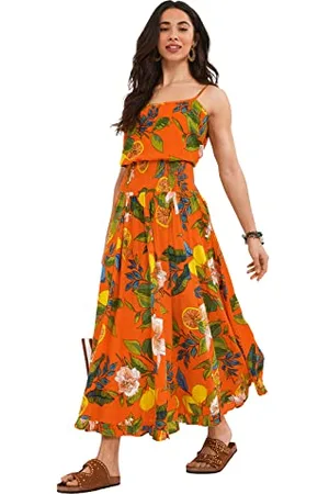 Joe Browns Damska spódnica maxi z jasnym nadrukiem owocowym w kwiaty, , 40