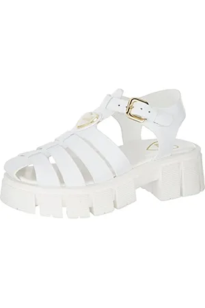 Moschino Ja16226g0gia0100, sandały platformowe, białe, 35 EU, , 35 EU