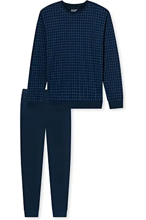 Schiesser Herren Schlafanzug Set Shirt und Hose lang mit Bündchen - Nachtwäsche