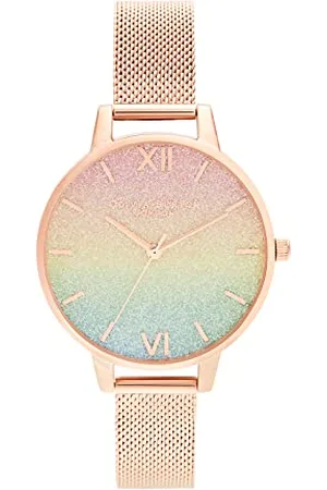 Olivia Burton Analogowy Zegarek Kwarcowy dla Kobiet z Bransoletą ze Stali Nierdzewnej w Kolorze Różowego Złota, OB16RB18