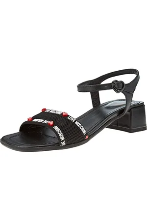 Moschino Damskie Ja16414G0GIP5000 sandały na obcasie, czarne, 35 EU, , 35 EU