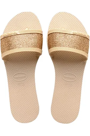 Havaianas Damskie sandały Angra Glitter Slide, BEŻOWY, 35/36 EU