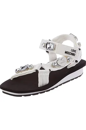 Moschino Ja16153g0gi45100, sandały platformowe, białe, 37 EU, , 37 EU