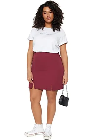 Trendyol Damska ołówkowa tkana spódnica plus size, , 40