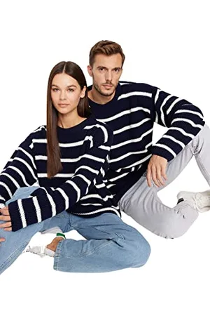 Trendyol Męski sweter z dzianiny oversize z okrągłym dekoltem, , XL, , XL
