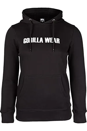 Gorilla Wear Bluza z kapturem Charlotte - czarna - kulturystyka sport czas wolny na co dzień, wygodna z nadrukiem logo z bawełny i poliestru optymalna swoboda ruchów