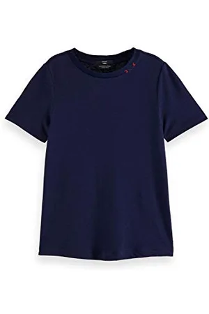 Scotch&Soda Koszulka Round Neck Koszulka z małym Embroidery dla dziewczynki, 004 Granatowy, 4
