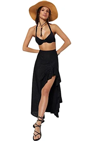 Trendyol Damska spódnica maxi z falbanami, , 62