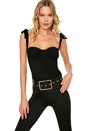 Trendyol Kobieta Regular Standard Square Kołnierz Tkaniny Bodysuit Koszula Damska, , 36