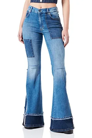 Moschino Damskie spodnie na co dzień, niebieski (medium blue denim), 32
